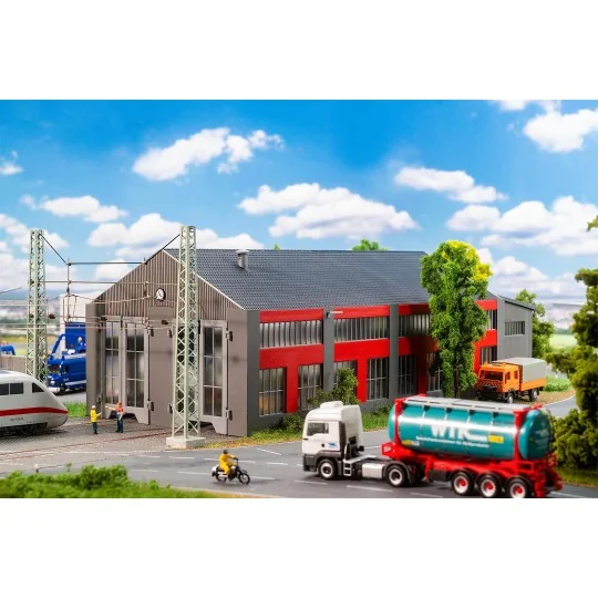 Faller_120079-Faller 120079 Model Kit, Electric Locomotive Shed, 2 Levels