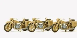 Preiser 16572 Vehicle, Set of 3 BMW R12 Motorcycles German Army 193...