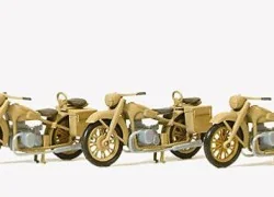 Preiser 16572 Vehicle, Set of 3 BMW R12 Motorcycles German Army 193...