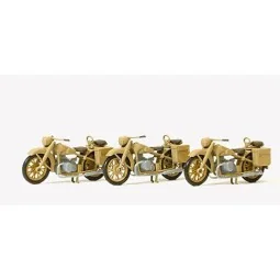 Preiser 16572 Vehicle, Set of 3 BMW R12 Motorcycles German Army 193...