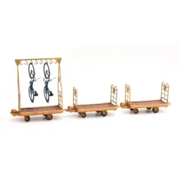 Ree Modeles DE 011 Set of 2 luggage trolleys + 1 trolley with 2 bic...