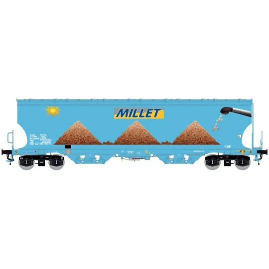 LS Models 30592 Tagnpps hopper wagons, light blue, new Millet logo,... LSM_30592-LS Models 30592 Tagnpps hopper wagons, light blue, new Millet logo, with sun