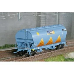 Ls Models 30592 Wagons trémie Tagnpps, bleu clair, nouveau logo Millet, avec soleil Ls models LSM_30592 - 1