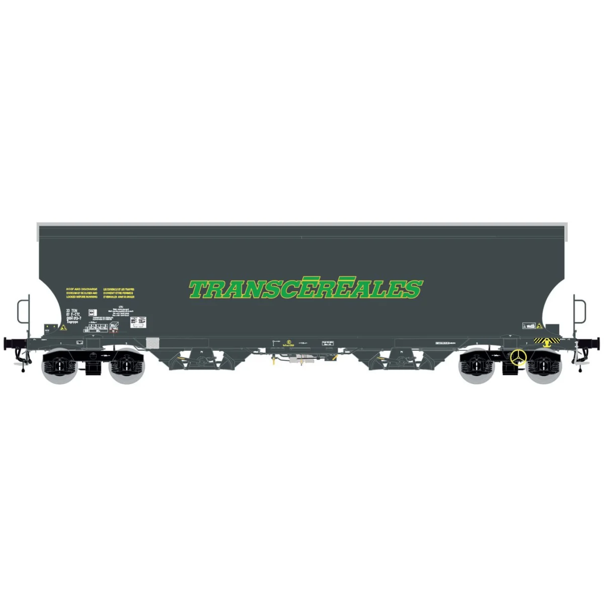 Ls Models 30590 Tagnpps Hopper Wagons, Dark Grey, TRANSCEREALES - L...