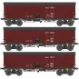 Ree Models WB907 Set of 3 Covered Public Works Wagons for Fruits an... WB-907-Ree Models WB907 Set of 3 Covered Public Works Wagons for Fruits and Vegetables, 4 Doors, PLM, Era II