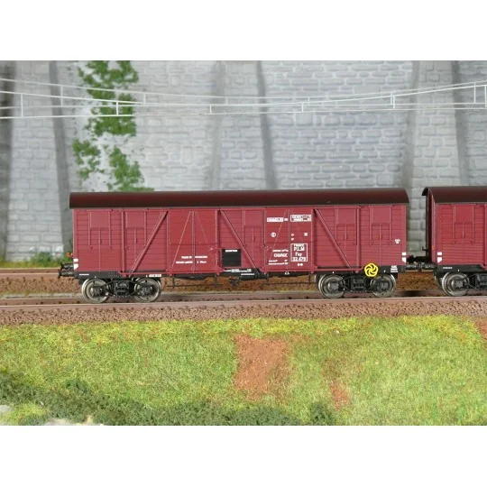 WB-907-Ree modeles WB907 Set de 3 wagons TP Couvert pour Primeurs, 4 portes, PLM, ep.II
