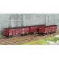 Ree Models WB907 Set of 3 Covered Public Works Wagons for Fruits an... WB-907-Ree Models WB907 Set of 3 Covered Public Works Wagons for Fruits and Vegetables, 4 Doors, PLM, Era II