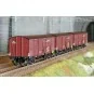 Ree Models WB907 Set of 3 Covered Public Works Wagons for Fruits an... WB-907-Ree Models WB907 Set of 3 Covered Public Works Wagons for Fruits and Vegetables, 4 Doors, PLM, Era II