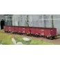 Ree Models WB907 Set of 3 Covered Public Works Wagons for Fruits an... WB-907-Ree Models WB907 Set of 3 Covered Public Works Wagons for Fruits and Vegetables, 4 Doors, PLM, Era II