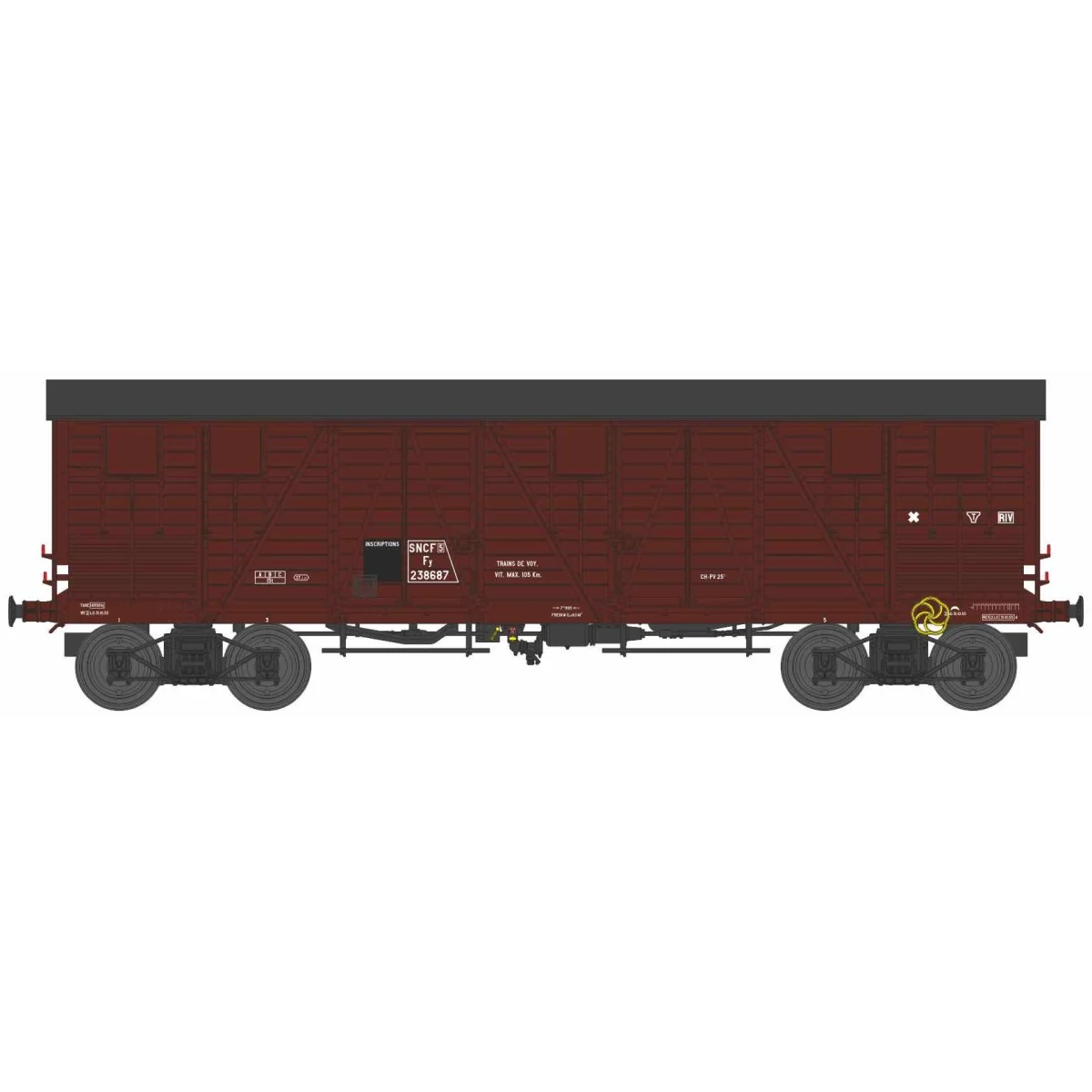 Ree Modeles WB909 Wagon TP Couvert pour Primeurs, 4 portes, SNCF, ep.III Ree Modeles WB-909 - 3