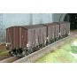 WB-910-Ree Modeles WB910 Set of 3 Covered Public Works Wagons for Fruits and Vegetables, 4 Doors, SNCF, Era IIIa