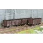 WB-910-Ree Modeles WB910 Set of 3 Covered Public Works Wagons for Fruits and Vegetables, 4 Doors, SNCF, Era IIIa