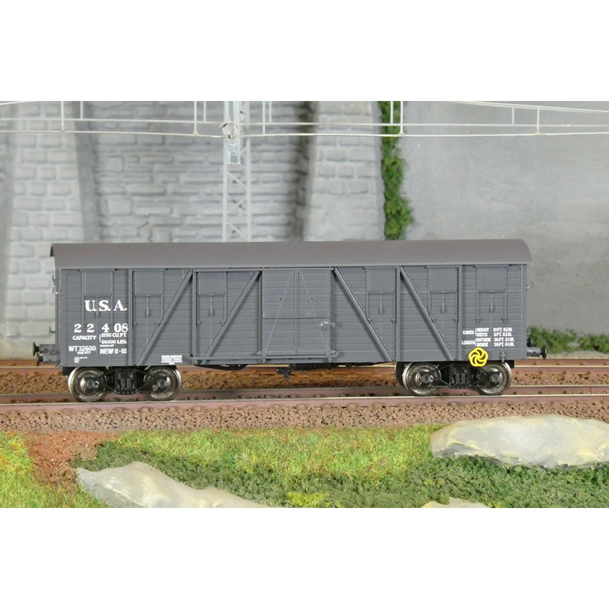 Ree Modeles WB914 Wagon TP Couvert, 2 portes, Gris, USA, ep.II Ree Modeles WB-914 - 2