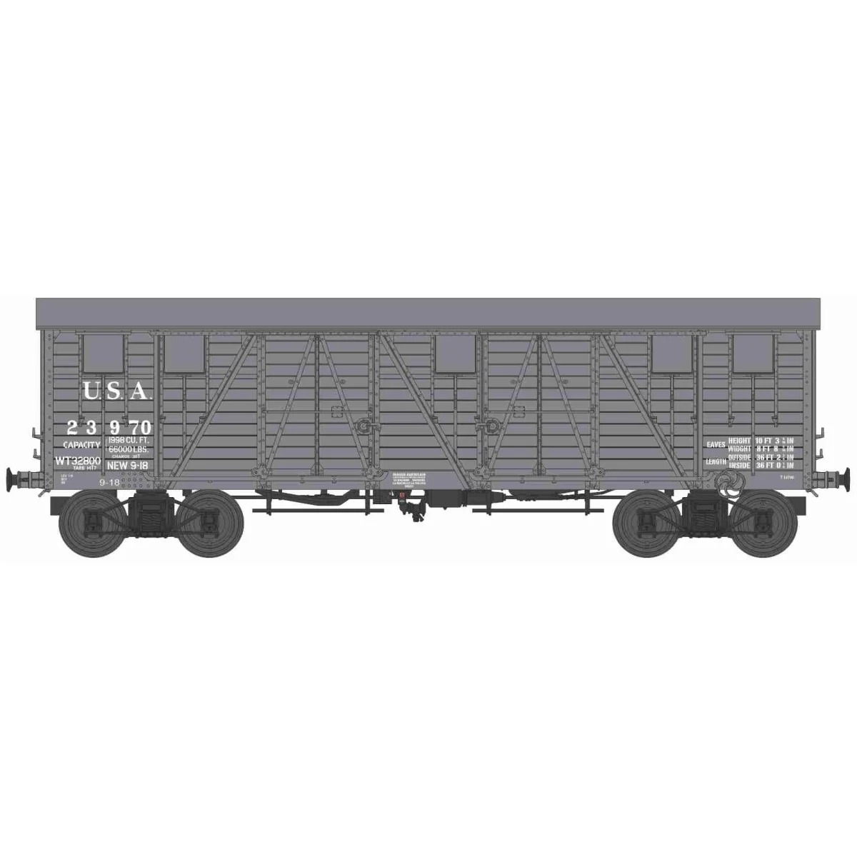Ree Models WB915 Covered Public Works Wagon, 4 Doors, Gray, USA, Er... Ree Models WB915 Covered Public Works Wagon, 4 Doors, Gray, USA, Er...
