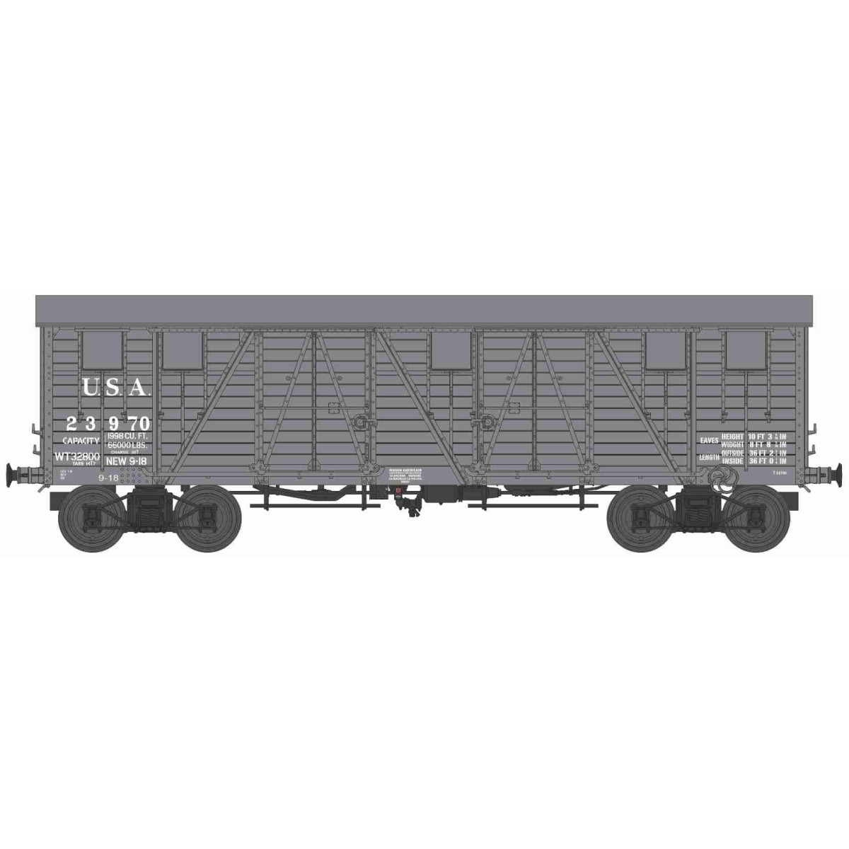 Ree Models WB915 Covered Public Works Wagon, 4 Doors, Gray, USA, Er...