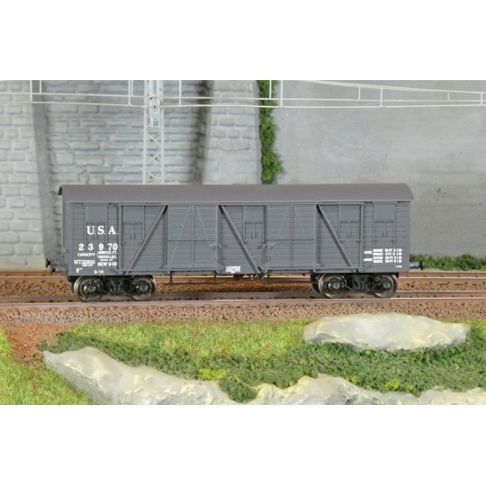 WB-915-Ree Models WB915 Covered Public Works Wagon, 4 Doors, Gray, USA, Era II