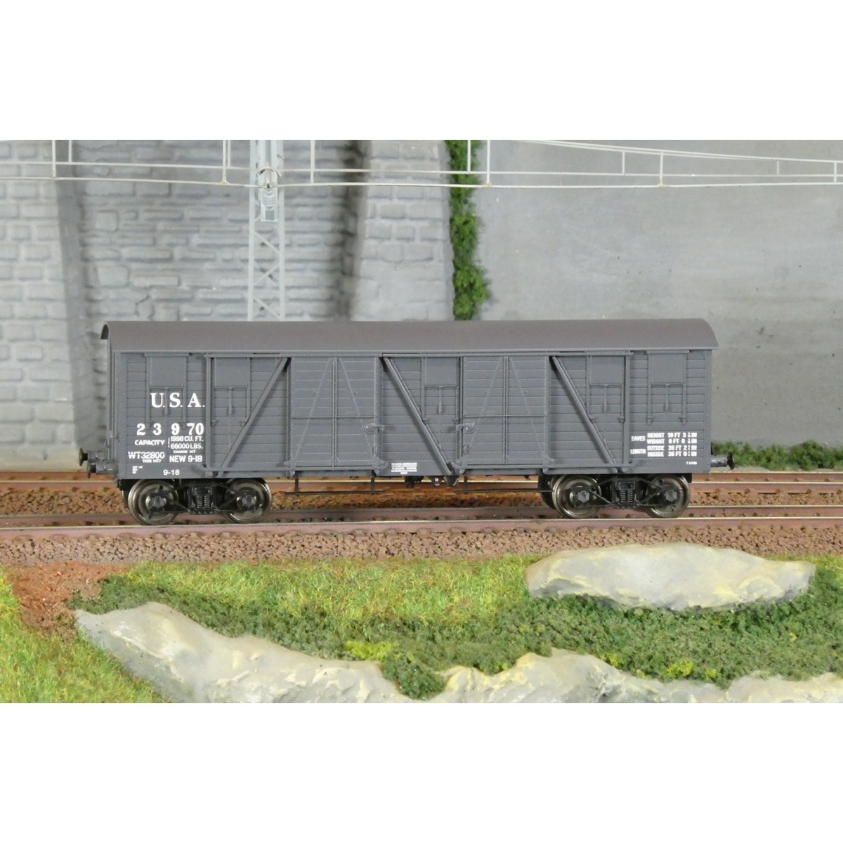 Ree Models WB915 Covered Public Works Wagon, 4 Doors, Gray, USA, Er...