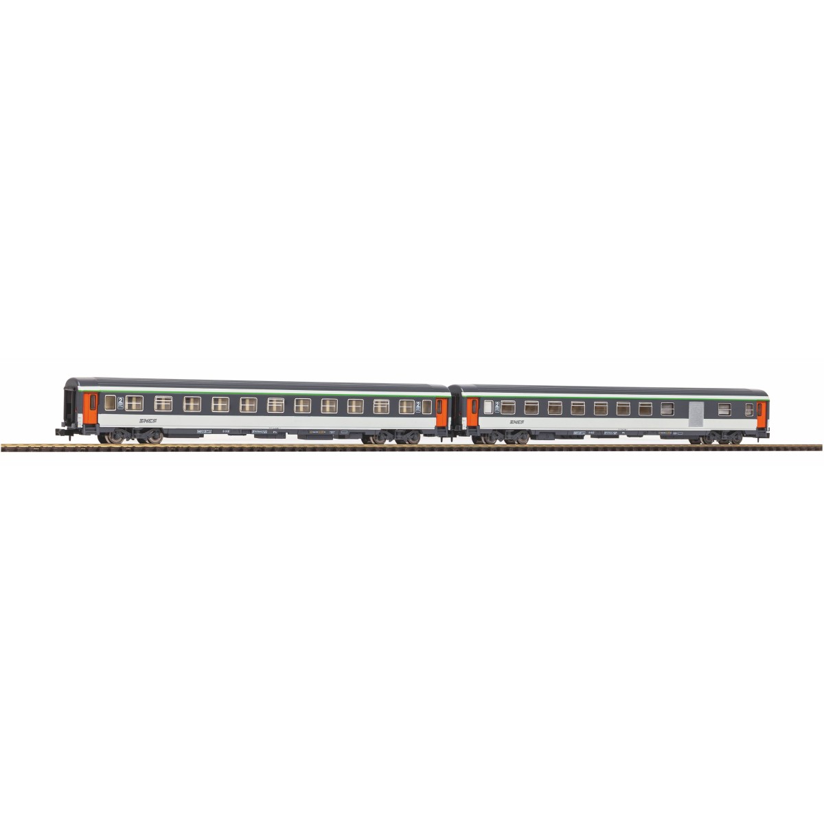 Piko 94506 Set of 2 Corail coaches, 2nd class B11u/B6Du, "noodle" l...
