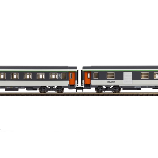 PIKO_94506-Piko 94506 Set de 2 voitures Corail, 2ème classe B11u/B6Du, logo nouille, SNCF, N - 1/160
