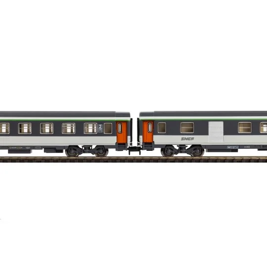 PIKO_94506-Piko 94506 Set of 2 Corail coaches, 2nd class B11u/B6Du, "noodle" logo, SNCF, N - 1/160