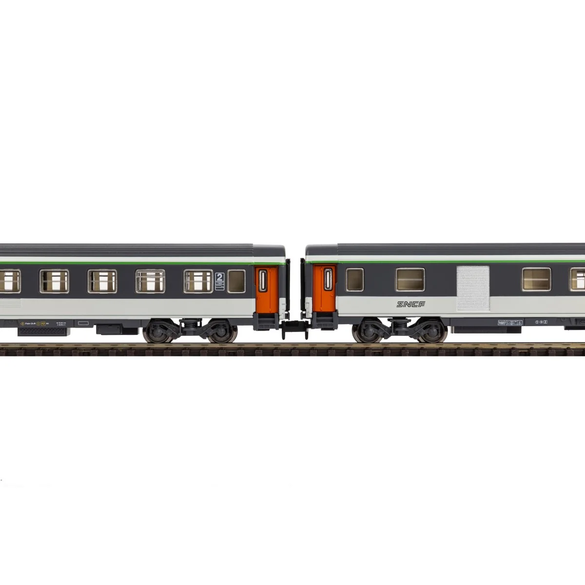 Piko 94506 Set de 2 voitures Corail, 2ème classe B11u/B6Du, logo nouille, SNCF, N - 1/160 Piko Piko_94506 - 5