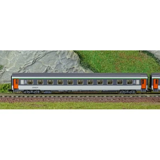 PIKO_94506-Piko 94506 Set de 2 voitures Corail, 2ème classe B11u/B6Du, logo nouille, SNCF, N - 1/160