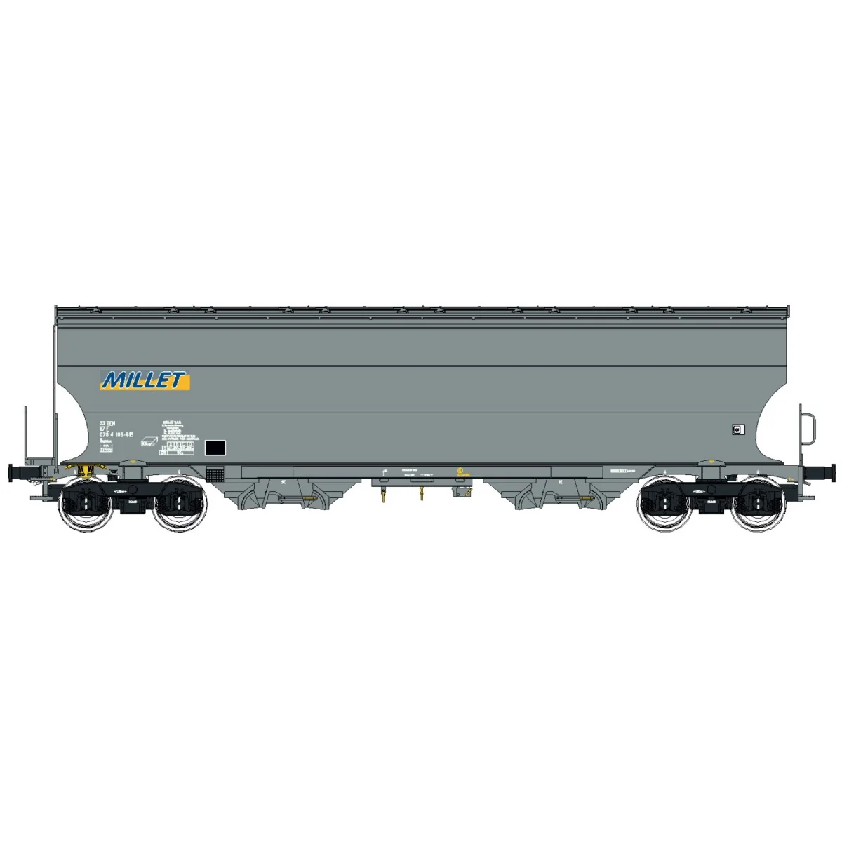Ls Models 30594 Tagnpps hopper wagons, grey, Millet Ls Models 30594 Tagnpps hopper wagons, grey, Millet