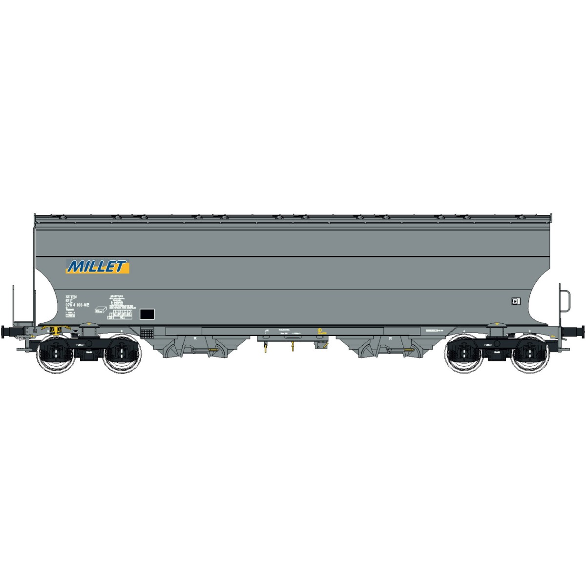 Ls Models 30595 Tagnpps hopper wagons, grey, Millet - LSM_30595
