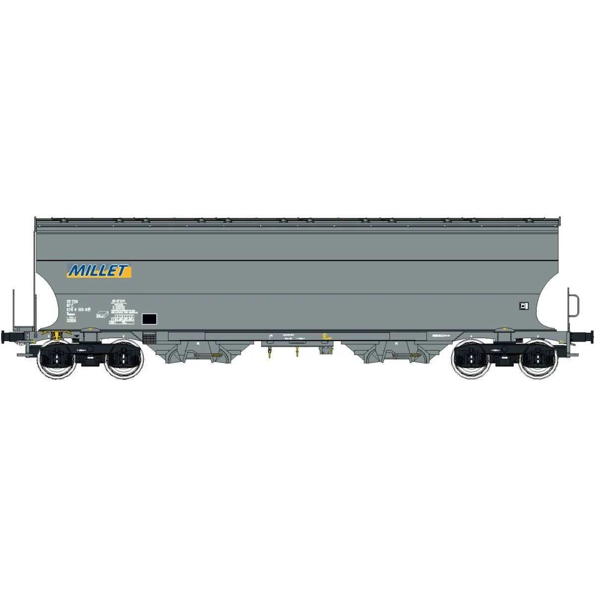 Ls Models 30595 Tagnpps hopper wagons, grey, Millet Ls Models 30595 Tagnpps hopper wagons, grey, Millet