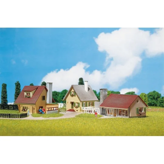 Faller_232221-Faller 232221 Model Kit, Set of 3 Detached Houses, N - 1/160
