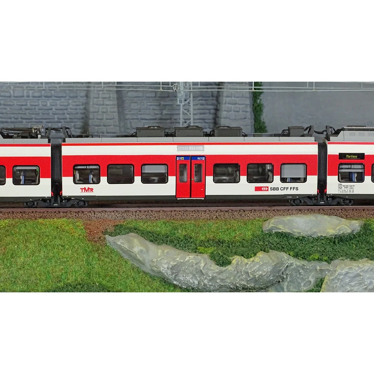 LS Models 17200DCS Automotrice électrique 3 éléments RA 39, SBB, Région Alps/TMR, rouge / blanc, St-Bernard Express, sonore Ls m