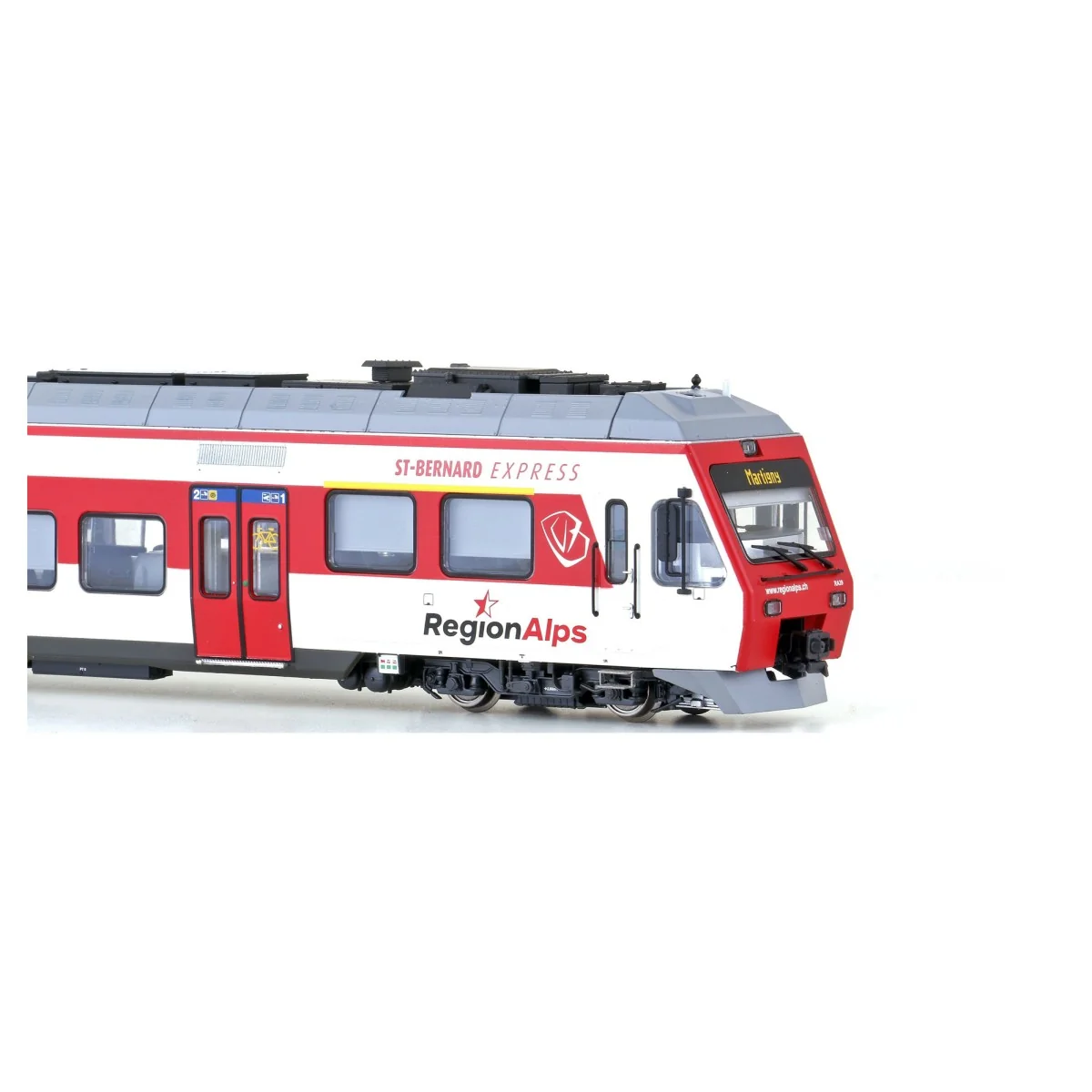 LS Models 17200DC Automotrice électrique 3 éléments RA 39, SBB, Région Alps/TMR, rouge / blanc, St-Bernard Express Ls models Lsm
