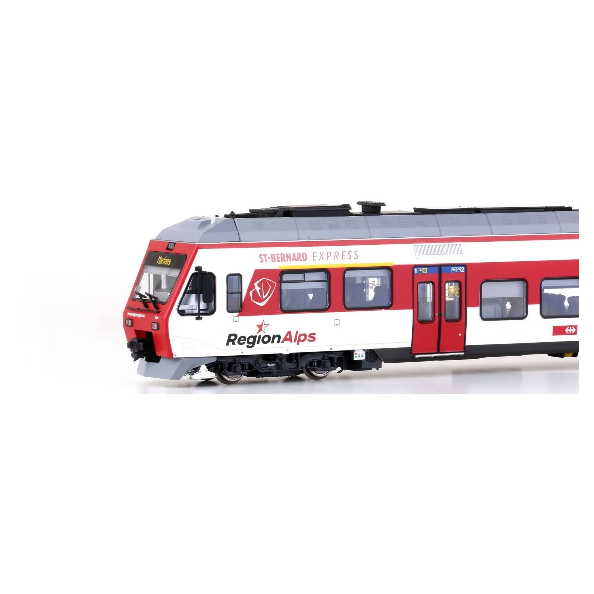 LS Models 17200DC Automotrice électrique 3 éléments RA 39, SBB, Région Alps/TMR, rouge / blanc, St-Bernard Express Ls models Lsm