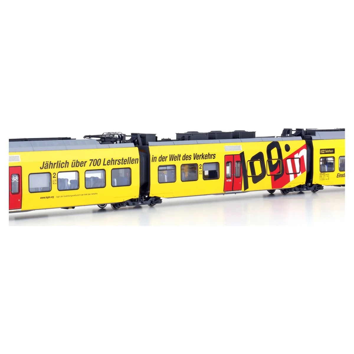 LS Models 17201DC RABE 525 Nina 3-car electric railcar, BLS, yellow...