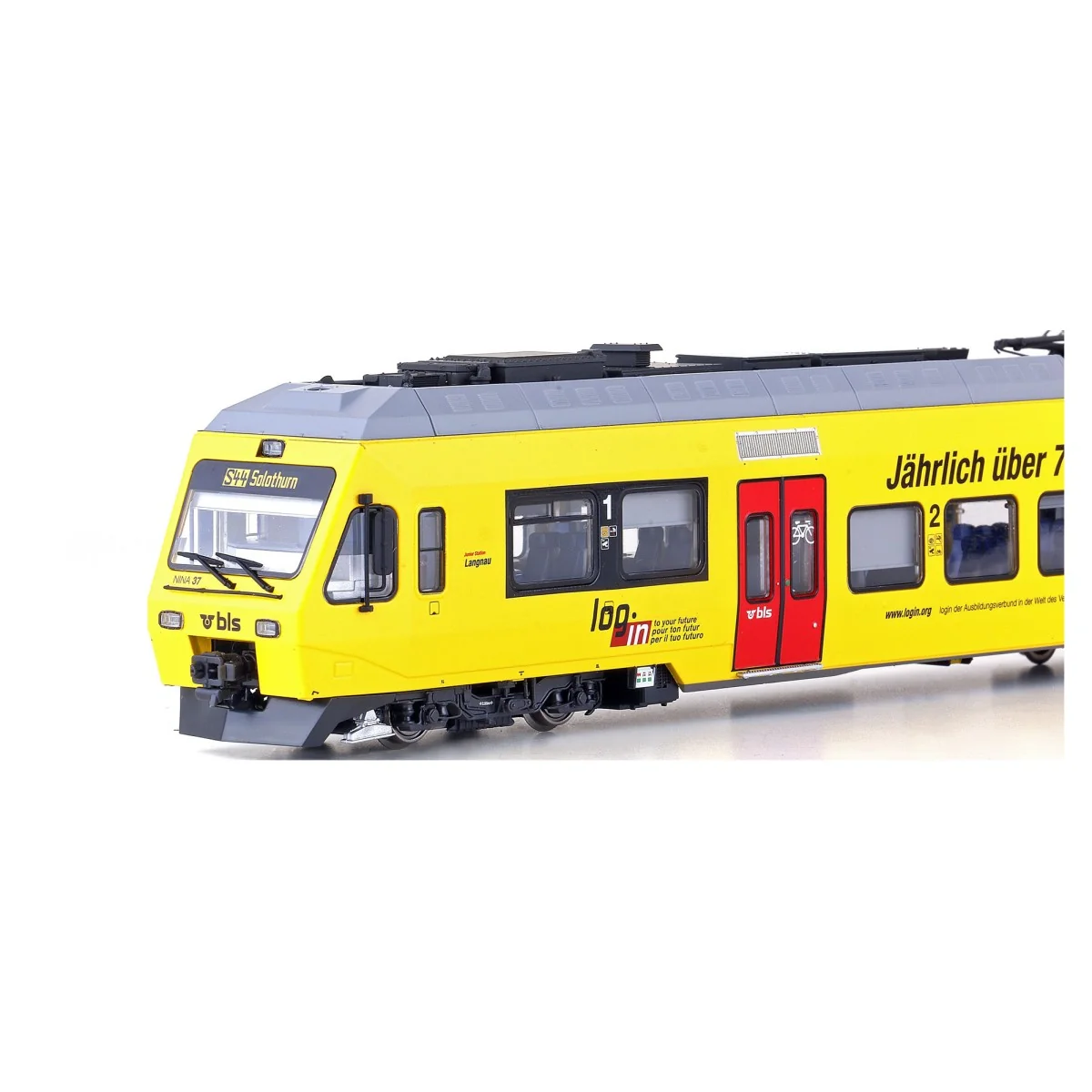 LS Models 17201DC RABE 525 Nina 3-car electric railcar, BLS, yellow...