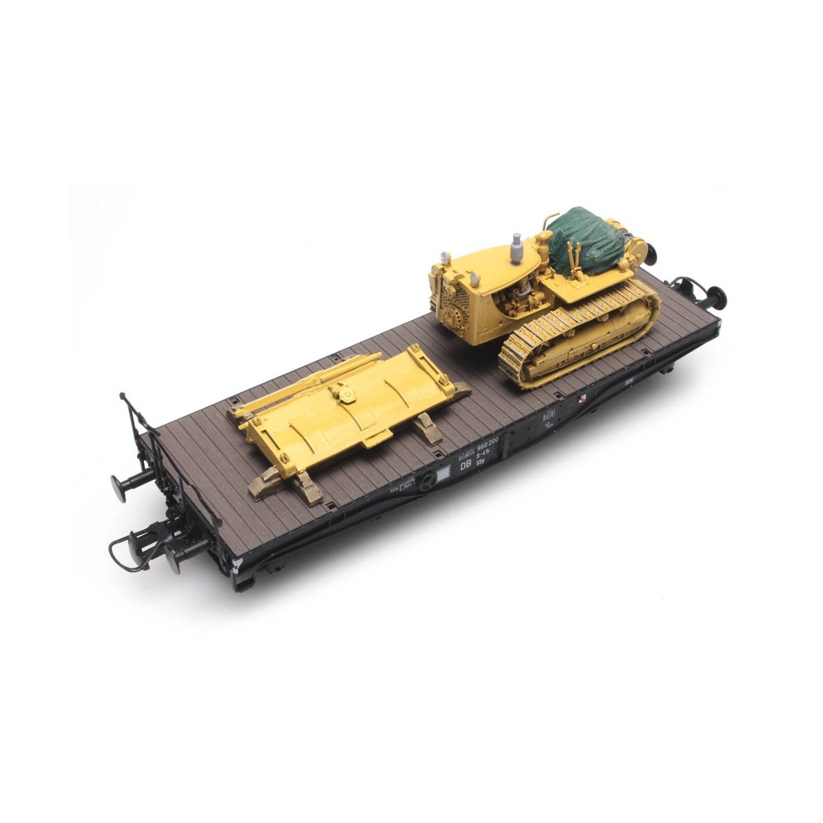 Artitec 487.801.55 D7 Bulldozer, Yellow, Wagon Load