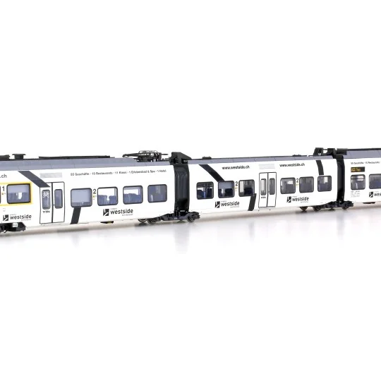 Lsm_17203DCS-LS Models 17203DCS RABe 525 3-car electric railcar, BLS/Westside, white, digital sound