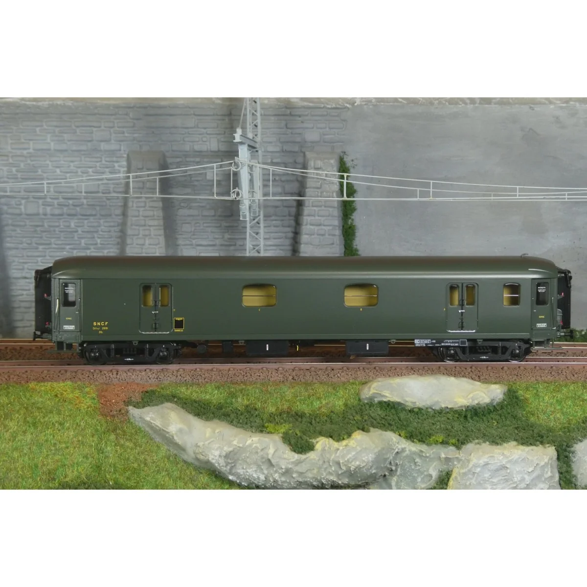 Ls Models 31205 Fourgon Dd4myi, SNCF, 130km/h, vert, châssis noir, toit noir, éclairage Ls models Lsm_31205 - 2