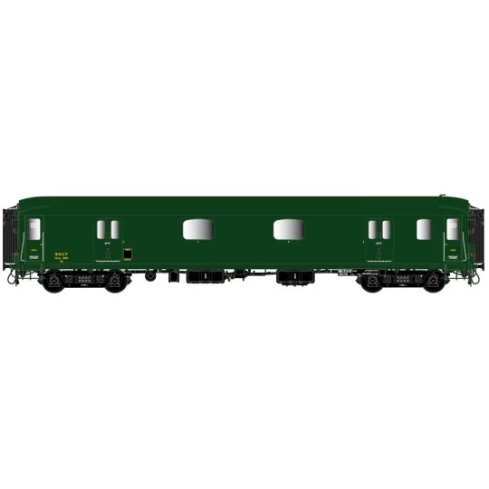 Lsm_31206-Ls Models 31206 Fourgon Dd4myi, SNCF, 140km/h, vert, châssis noir, toit vert, éclairage