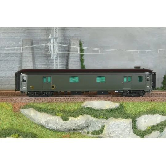 Lsm_31206-Ls Models 31206 Fourgon Dd4myi, SNCF, 140km/h, vert, châssis noir, toit vert, éclairage