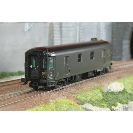 Lsm_31206-Ls Models 31206 Fourgon Dd4myi, SNCF, 140km/h, vert, châssis noir, toit vert, éclairage