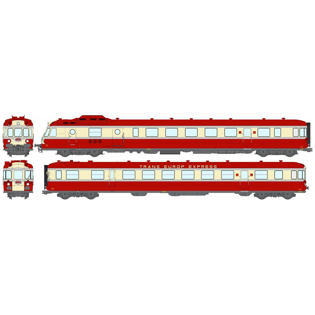 Ree Modeles MB257 RGP 1 X 2774 Railcar, Red TEE, SNCF, NOISY - MB-257