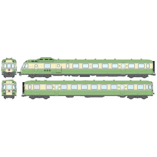 MB-259.S-Ree Modeles MB259.S Autorail RGP 1 X 2728, vert, avec cuisine, SNCF, NOISY, digital sonore