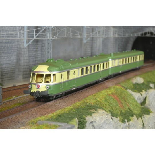 MB-259-Ree Modeles MB259 Autorail RGP 1 X 2728, vert, avec cuisine, SNCF, NOISY