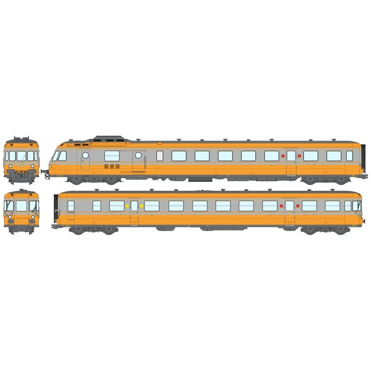 Ree Modeles MB261.S Autorail RGP 1 X 2726, orange alu, SNCF, METZ, digital sonore Ree Modeles MB-261.S - 7