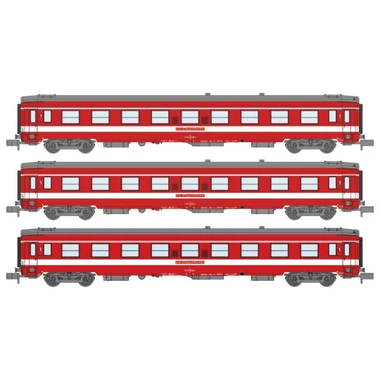 NW-155-REE Modeles NW155 Set de 3 voitures UIC A9, LE CAPITOLE, avec plaque, N - 1/160