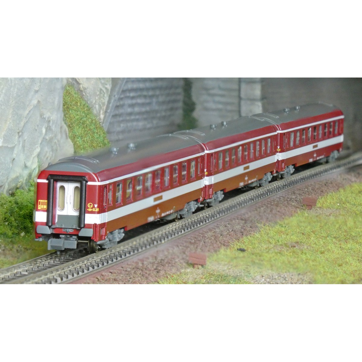 REE Modeles NW155 Set de 3 voitures UIC A9, LE CAPITOLE, avec plaque, N - 1/160 Ree Modeles NW-155 - 1