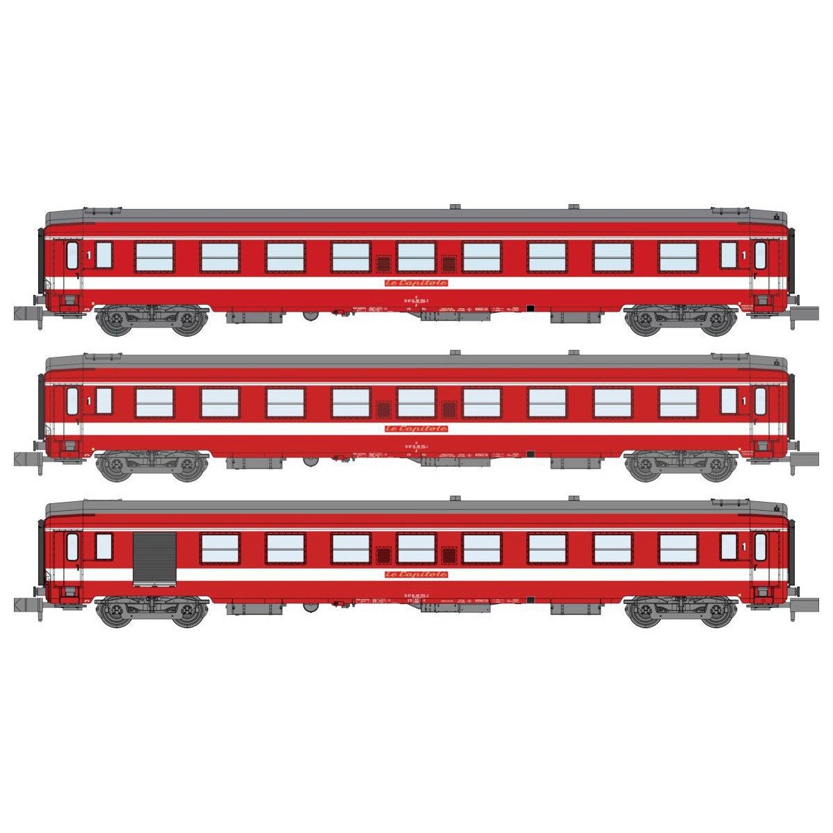 REE Modeles NW156 Set of 3 UIC coaches 2x A9 / 1x A7D, LE CAPITOLE,...