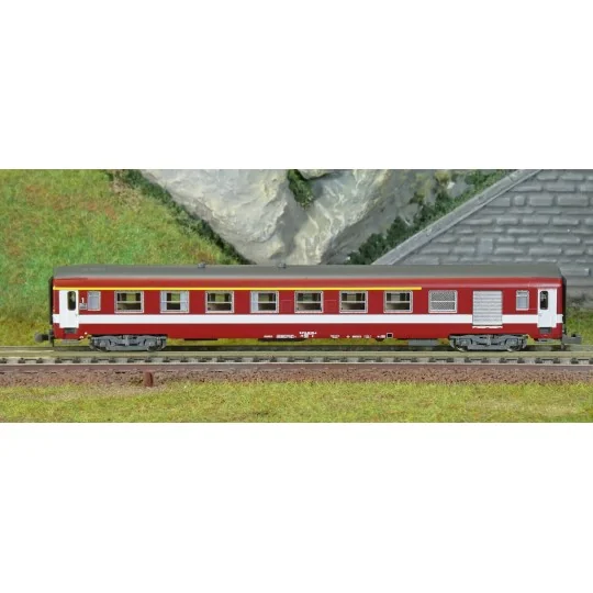 NW-342-REE Modeles NW342 Voiture voyageurs UIC, A7D ex-Capitole, bande jaune et cartouche Corail, ep.IV, N - 1/160