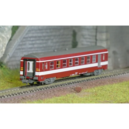 NW-343-REE Modeles NW343 Voiture voyageurs UIC, A7D ex-Capitole, bande blanche et cartouche Corail, ep.IV, N - 1/160